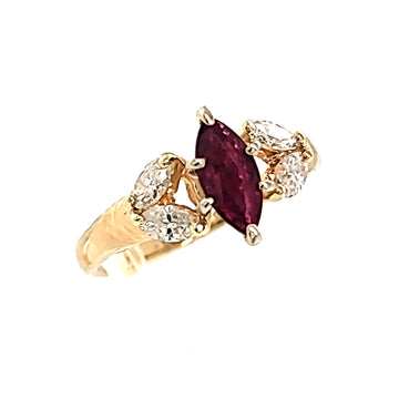 Marquise Ruby & Diamond Ring